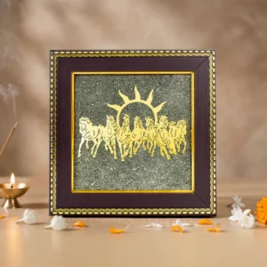 7-horses-on-raw-pyrite-frame-image