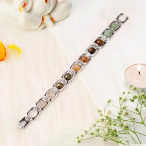 Metal Natural Stone Chain Bracelet  For Prosperity