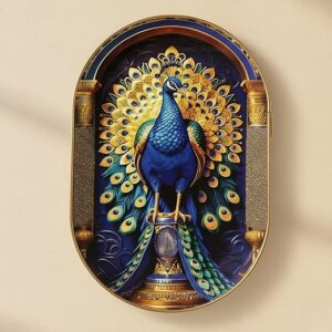 Peacock Pyrite Frame | Handcrafted Crystal Art