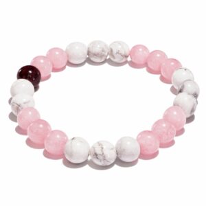 Relationship Braclet for Love | Howlite, Garnet Stone