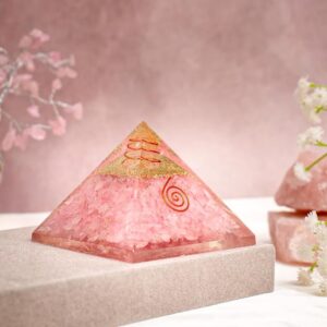 Rose Quartz Crystal Pyramid for Love & Relationship