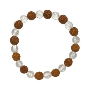 Rudraksha Crystal Quartz Bracelet for Men & Women