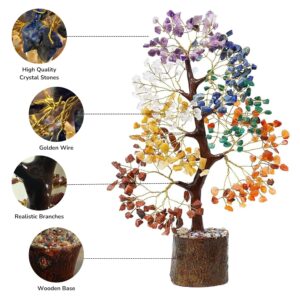 Seven Chakra Crystals Tree for Good Luck