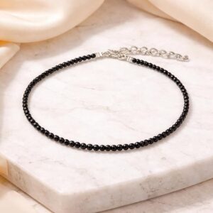 Black Tourmaline Healing Anklet For Women